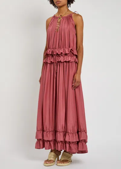 Chloé Chloe Gathered Silk Maxi Dress