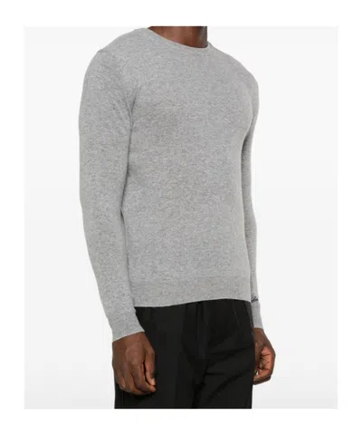 Woolrich Long-sleeved Crewneck Jumper In Gray