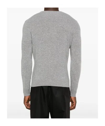Woolrich Long-sleeved Crewneck Jumper In Gray