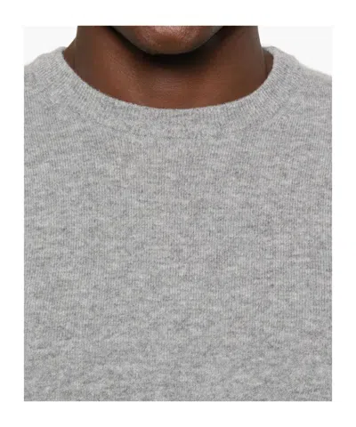 Woolrich Long-sleeved Crewneck Jumper In Gray