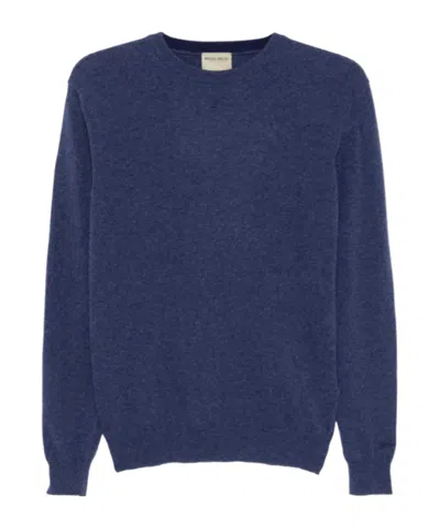 Woolrich Logo Embroidered Crewneck Jumper In Blue