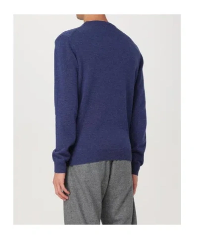 Woolrich Logo Embroidered Crewneck Jumper In Blue