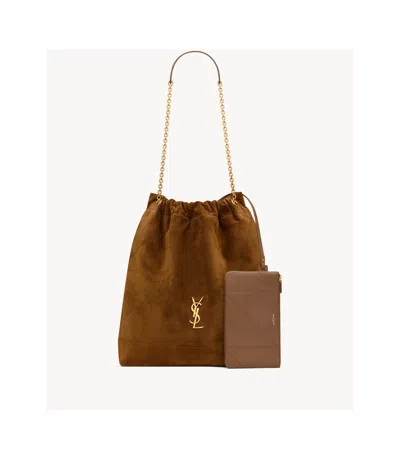 Saint Laurent Jamie Large Pochon In Suede