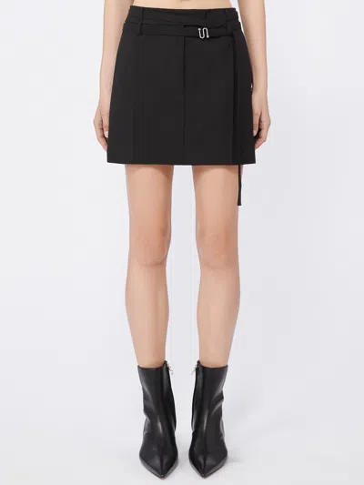 Sportmax Skirt With Belted Waist And Pockets In Black