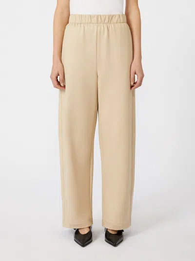 Max Mara Cotton And Silk Jersey Fleece Trousers In Multi