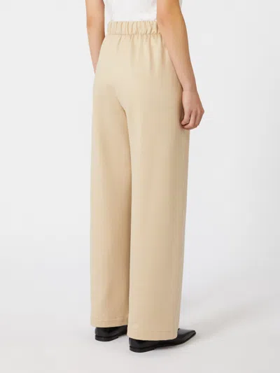Max Mara Cotton And Silk Jersey Fleece Trousers In Multi