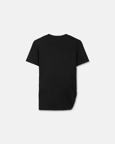 Versace Safety Pin Draped T-shirt In Black