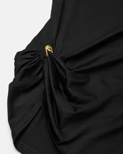 Versace Safety Pin Draped T-shirt In Black