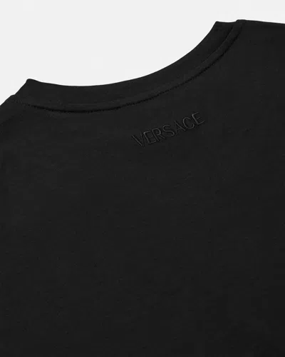Versace Safety Pin Draped T-shirt In Black