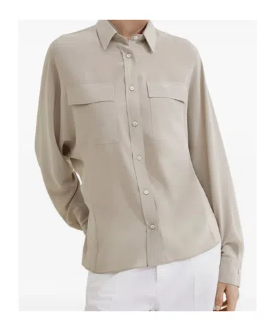 Brunello Cucinelli Crepe De Chine Shirt In Multi