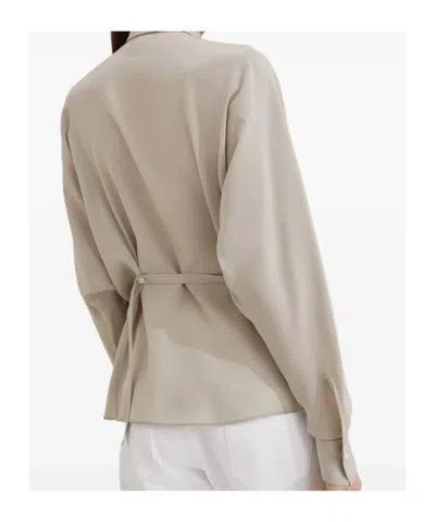 Brunello Cucinelli Crepe De Chine Shirt In Multi