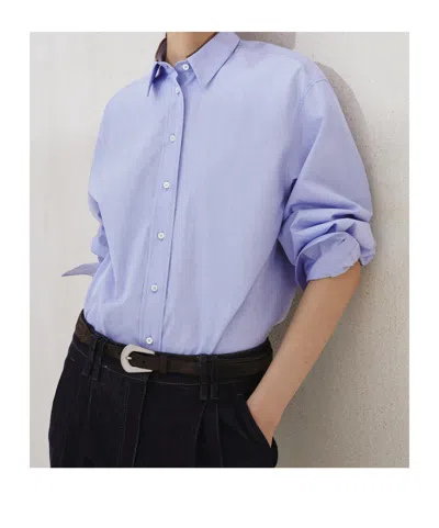 Brunello Cucinelli Long-sleeve Button-up Shirt In Blue