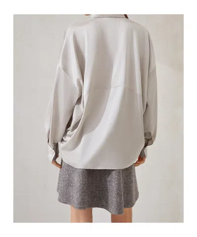 Brunello Cucinelli Stretch Silk Satin Shirt