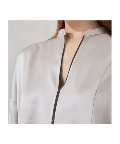 Brunello Cucinelli Stretch Silk Satin Shirt
