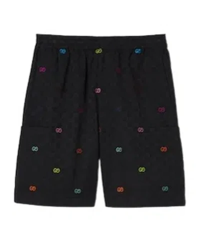 Gucci Gg Cotton Ripstop Shorts In Black