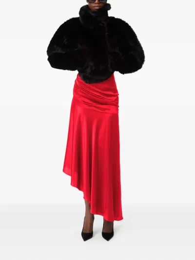 Nina Ricci Asymmetric Draped Satin Skirt