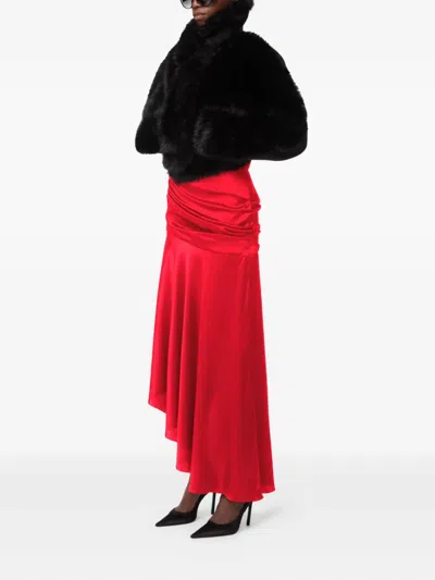 Nina Ricci Asymmetric Draped Satin Skirt