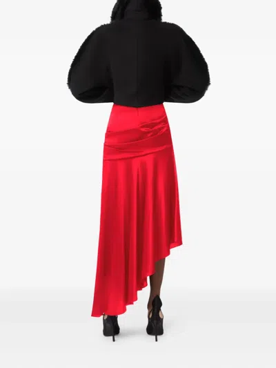 Nina Ricci Asymmetric Draped Satin Skirt
