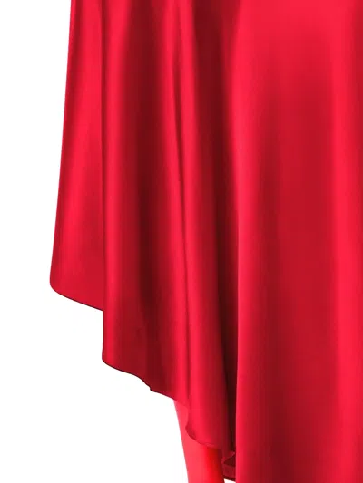 Nina Ricci Asymmetric Draped Satin Skirt