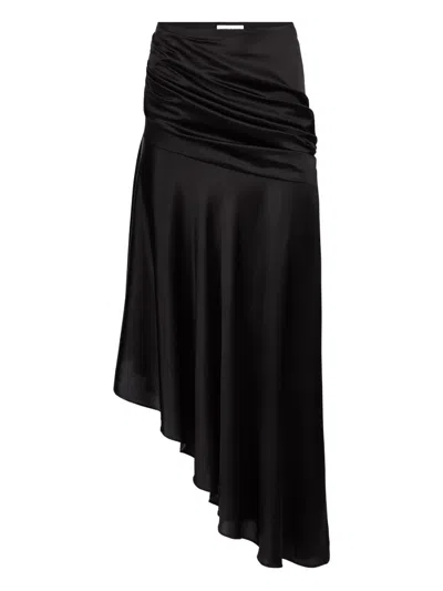 Nina Ricci Asymmetric Draped Satin Skirt