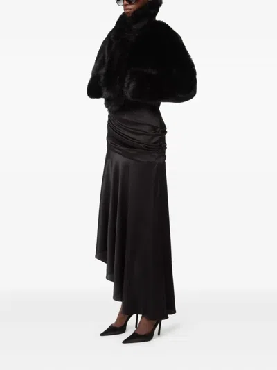 Nina Ricci Asymmetric Draped Satin Skirt