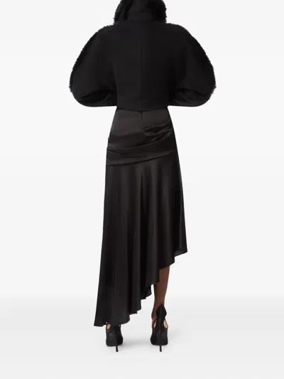 Nina Ricci Asymmetric Draped Satin Skirt