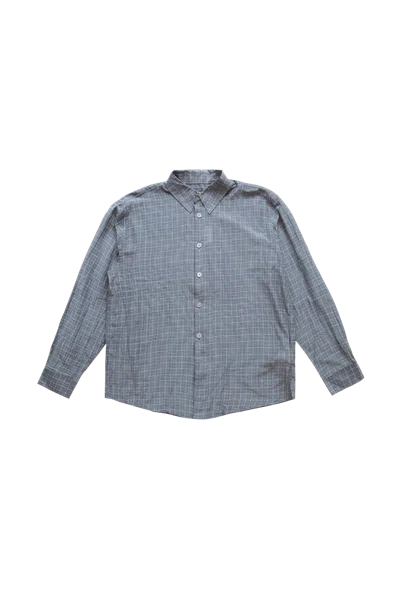 Our Legacy Checked Pattern Button-down Collar Shirt In Gray