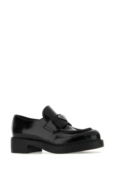 Prada Black Leather Loafers