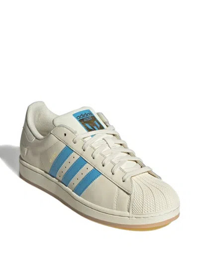 Adidas Originals Superstar Lionel Messi "cream White/semi Blue Burst" Sneakers In White