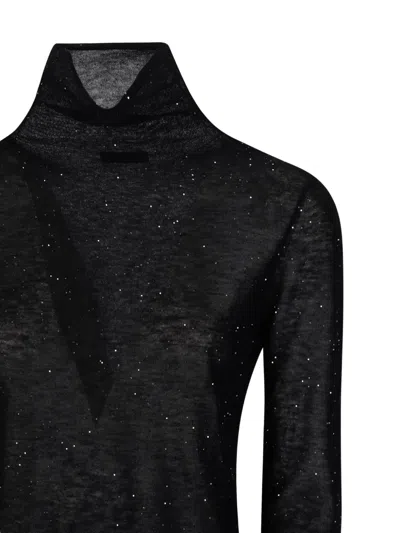 Pinko Long-sleeved Turtleneck Top In Black