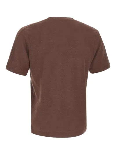 Diktat Linen T-shirt In Brown