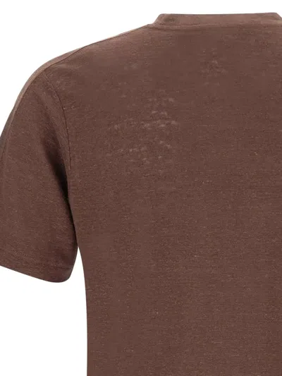 Diktat Linen T-shirt In Brown