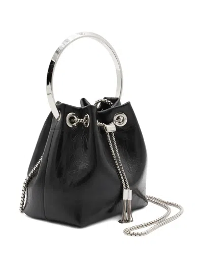 Jimmy Choo Eyelet Chain Bucket Bag With Metallic Handle