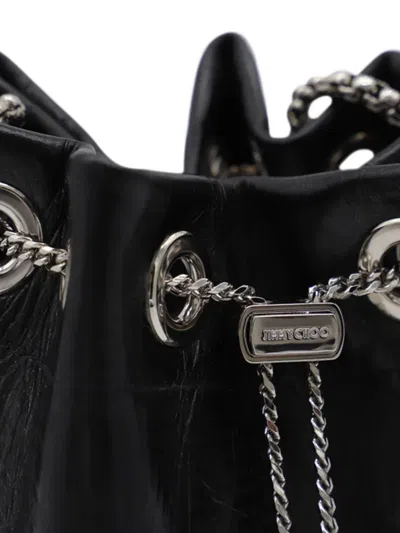 Jimmy Choo Eyelet Chain Bucket Bag With Metallic Handle
