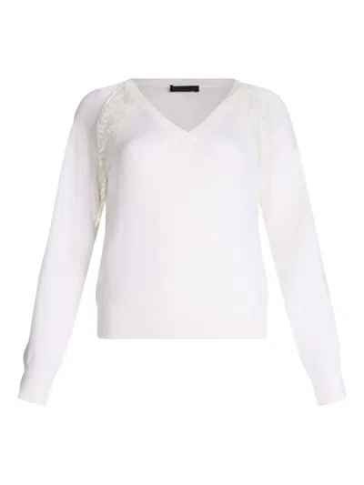Liu •jo Lace-detail Raglan-sleeve Sweater