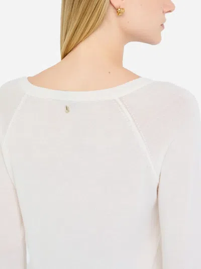 Liu •jo Lace-detail Raglan-sleeve Sweater