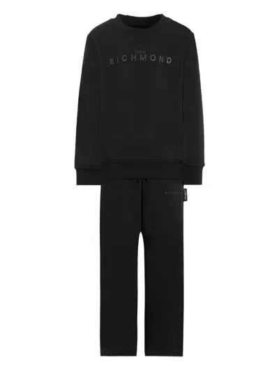 John Richmond Junior Logo-embroidered Tracksuit Set In Black