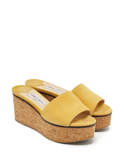 Pre-owned Jimmy Choo 40mm Suede Wedge Sandals