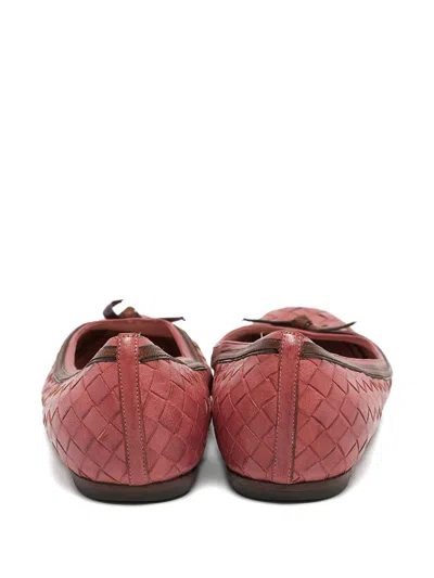 Pre-owned Bottega Veneta Intrecciato Bow-detailing Ballet Flats