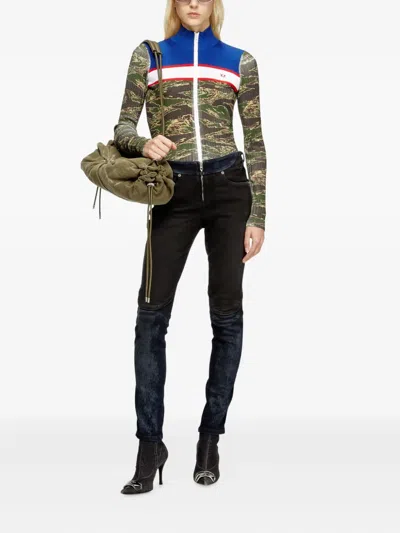 Diesel Tiger-print Ribbed Sweater In Multi