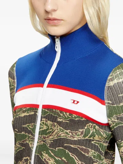Diesel Tiger-print Ribbed Sweater In Multi