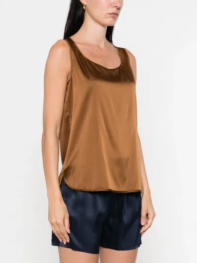Max Mara Scoop-neck Top In Brown
