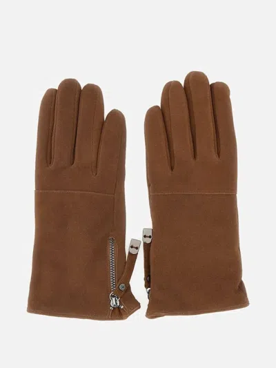 Gianni Chiarini Zip-fastening Gloves In Brown