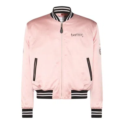 Alexander Mcqueen Casual Jacket With Embroidered Graphic Print In Pink