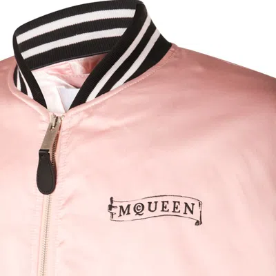 Alexander Mcqueen Casual Jacket With Embroidered Graphic Print In Pink