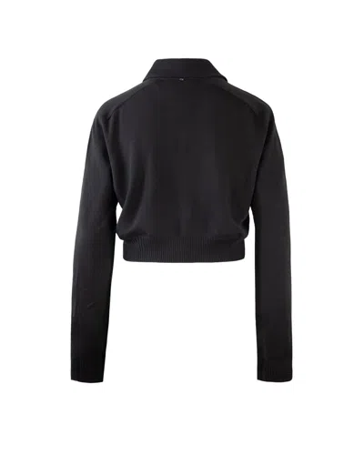 Sportmax Virgin Wool Cardigan With Classic Collar And Retro Charm In Black