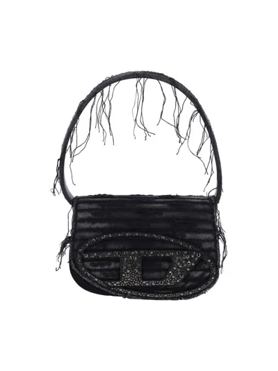 Diesel Women 1dr Denim Shoulder Bag With Used Effect