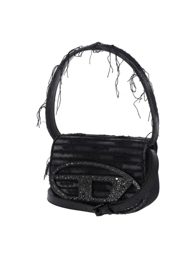 Diesel Women 1dr Denim Shoulder Bag With Used Effect