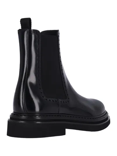 Dolce & Gabbana Calf Leather Chealse Boots In Black