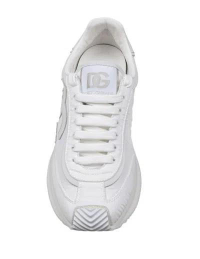 Dolce & Gabbana Cushion Sneaker In Mixed Materials Color White In Gray